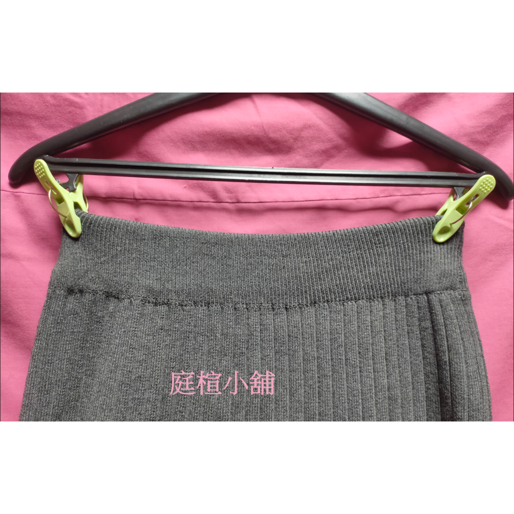 【庭楦小舖】針織半身裙直筒裙一步裙灰色長裙-細節圖2