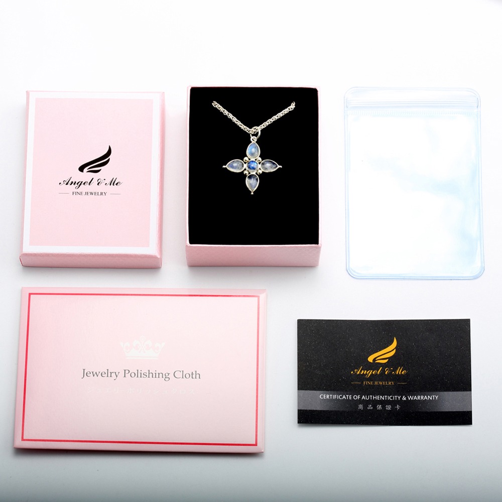 【Angel Me】方形 粉晶 Rose Quartz s925 純銀 項鍊 生日 週年 情人節 禮物-細節圖5