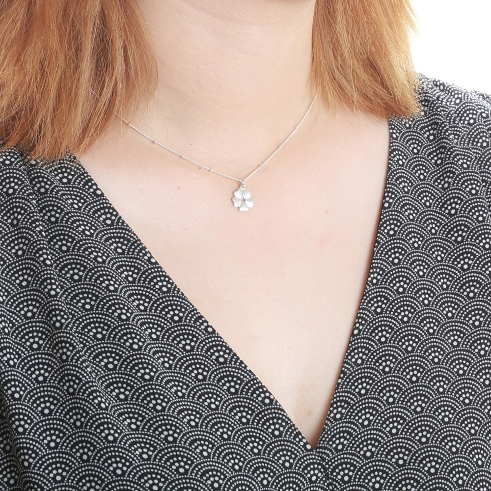 【Angel & Me】愛心幸運草 s925 純銀 項鍊 生日 週年 情人節禮物-細節圖2