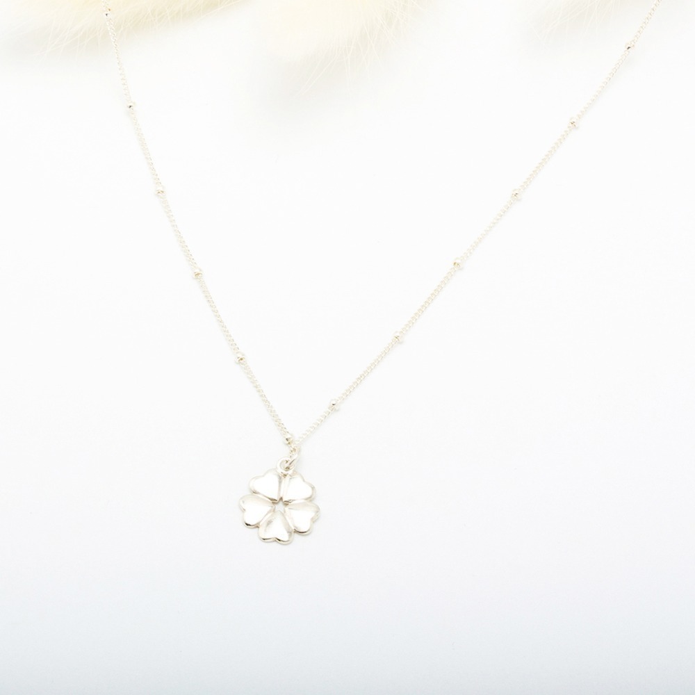 【Angel & Me】愛心幸運草 s925 純銀 項鍊 生日 週年 情人節禮物-細節圖3