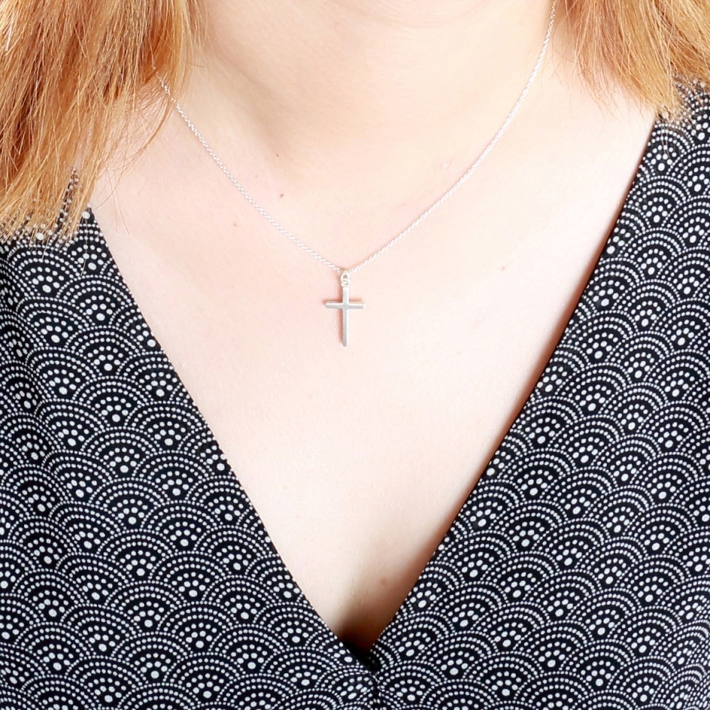 【Angel & Me】經典 十字架 s925 純銀 項鍊 基督 福音 受洗 禮物-細節圖2