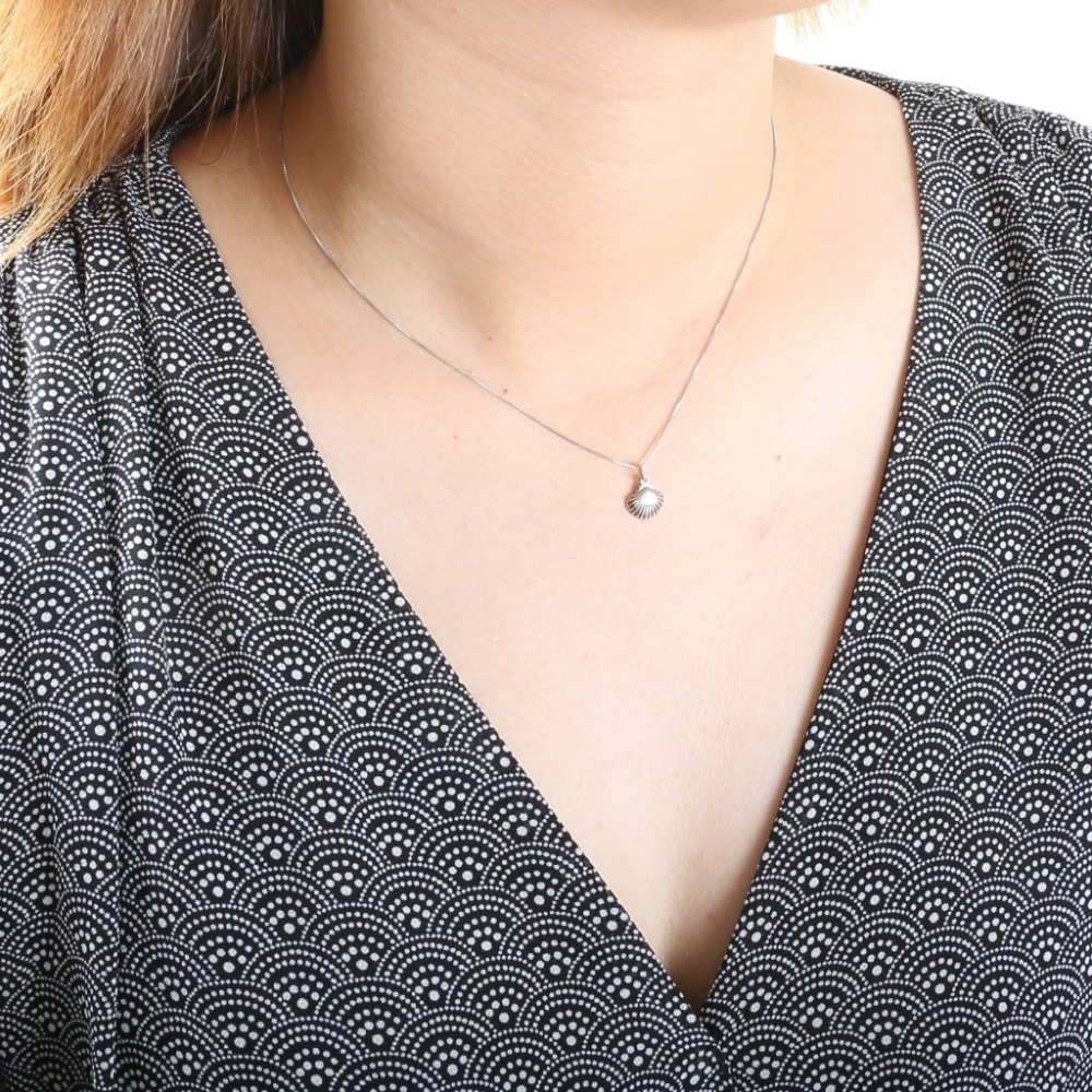 【Angel & Me】可愛 貝殼 Shell s925 純銀 項鍊 生日 情人節禮盒-細節圖2