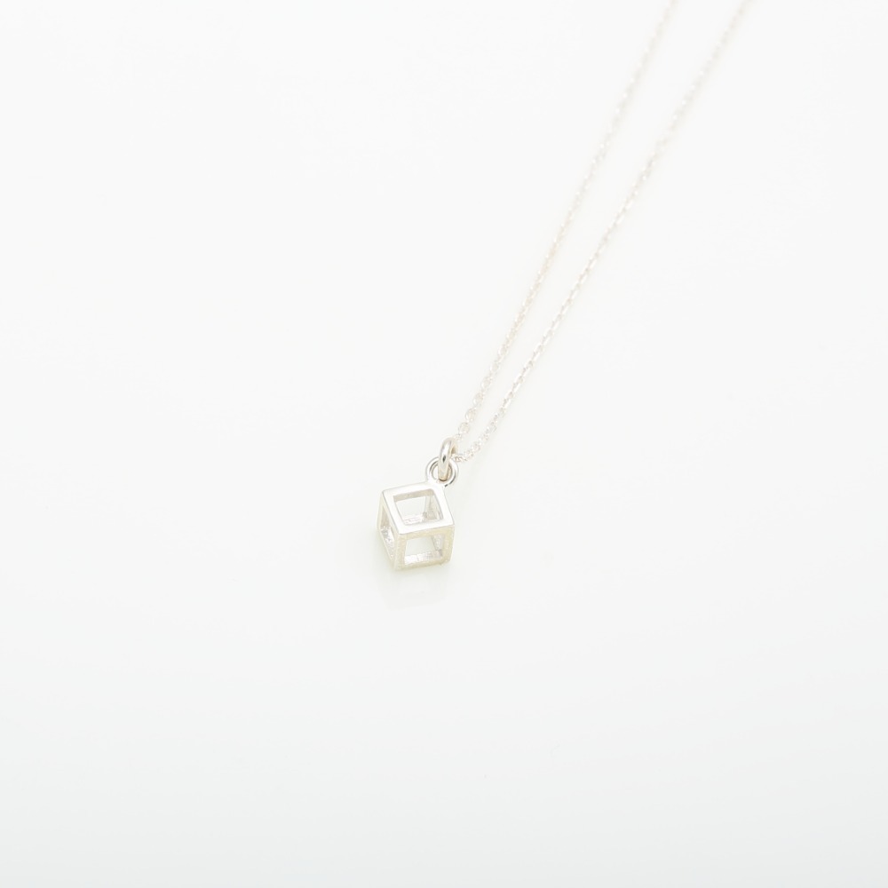 【Angel & Me】幾何 極簡 正立方體 Cube s925 純銀 項鍊 禮物-細節圖3
