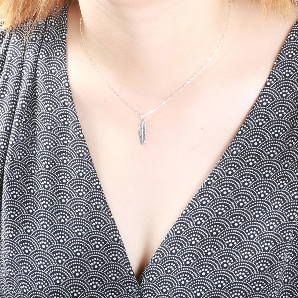 【Angel & Me】印地安 羽毛 Feather s925 純銀 項鍊 生日 禮物-細節圖2