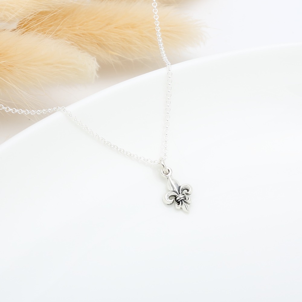 【Angel & Me】古典 鳶尾花 Iris s925 純銀 項鍊 生日 禮物-細節圖3