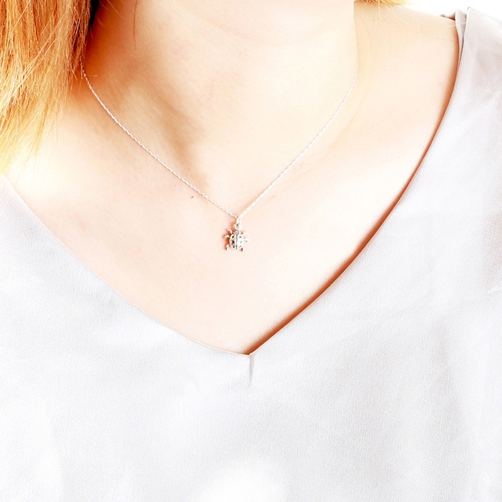 【Angel & Me】可愛 瓢蟲 s925 純銀 項鍊 生日 情人節 聖誕節-細節圖4