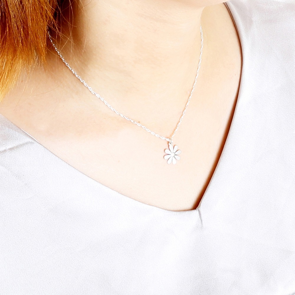 【Angel & Me】小花 雛菊 Daisy Flower s925 純銀 項鍊 禮物-細節圖2