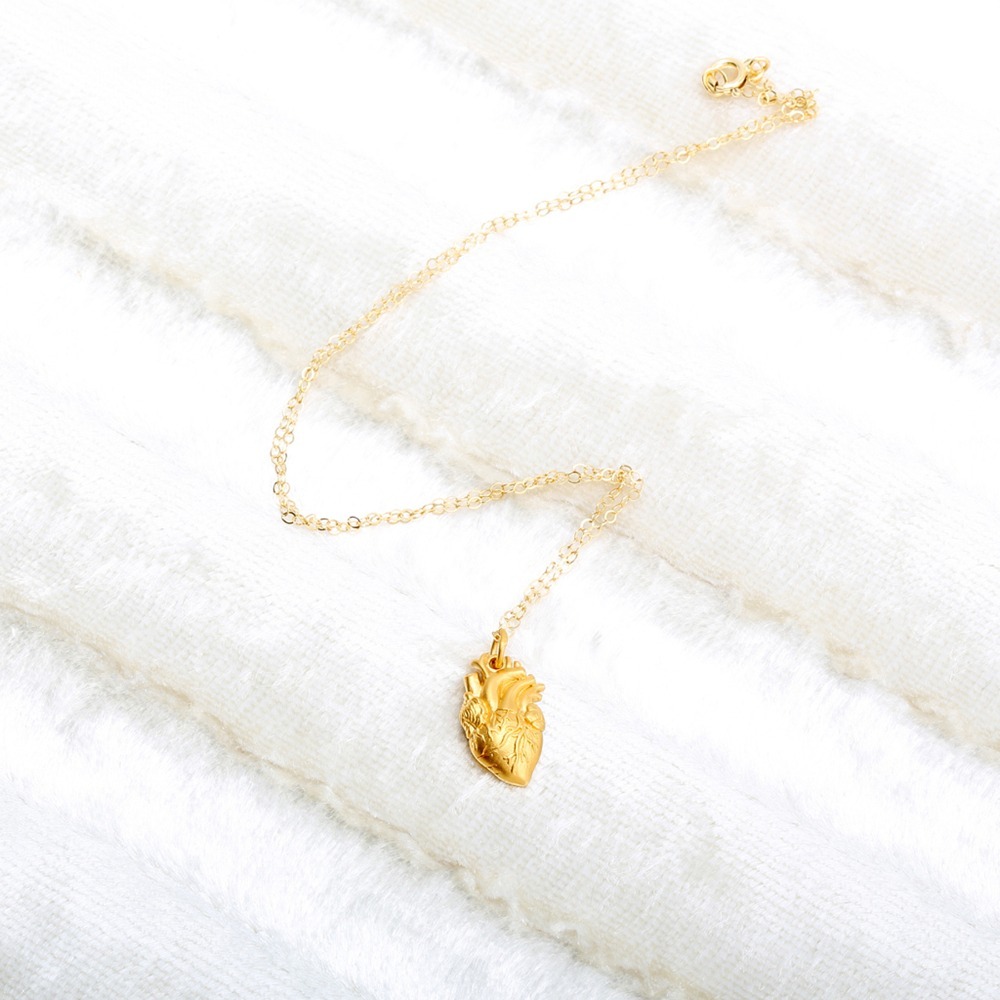 【Angel & Me】真心 掏心 愛心 心臟 s925 純銀厚鍍24k金 項鍊-細節圖3