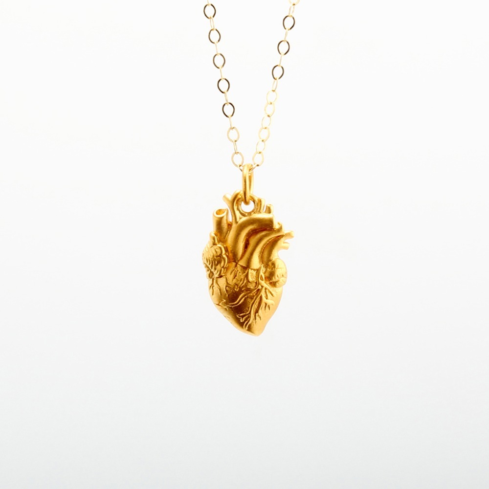 【Angel & Me】真心 掏心 愛心 心臟 s925 純銀厚鍍24k金 項鍊-細節圖4