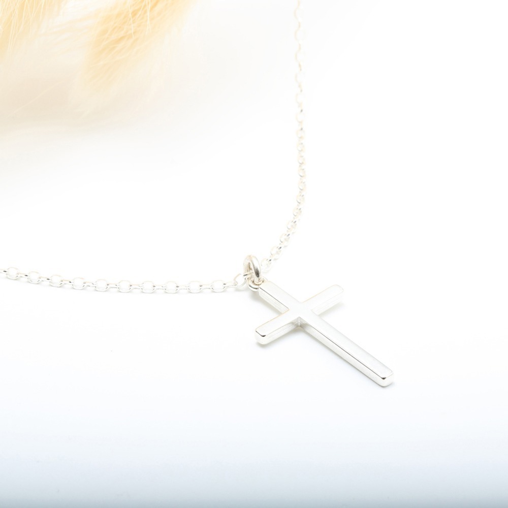 【Angel & Me】十字架 (大) s925 純銀 項鍊 基督 福音 受洗 生日禮物-細節圖3