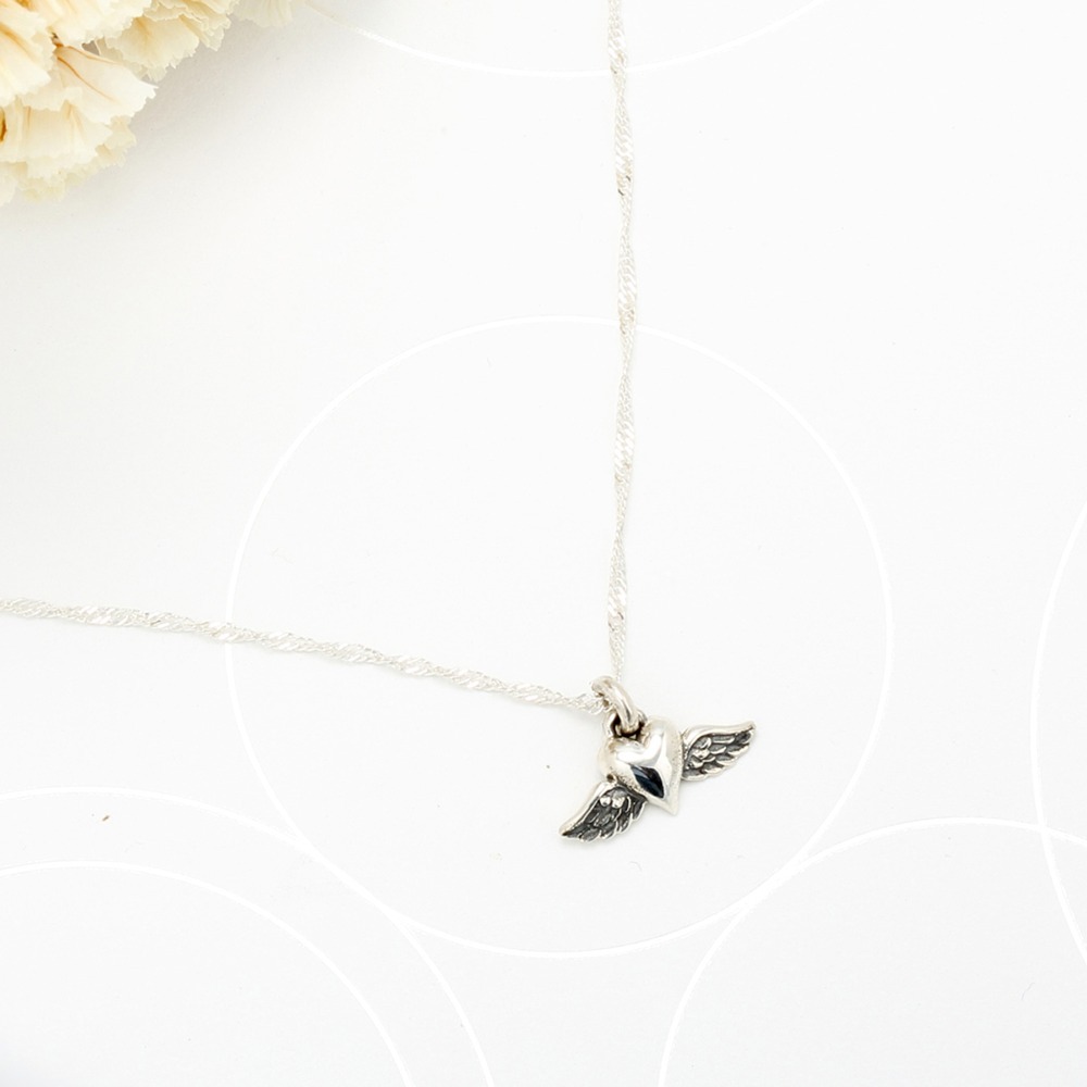【Angel & Me】天使 愛心 翅膀 s925 純銀 項鍊 生日 情人節 禮物-細節圖4