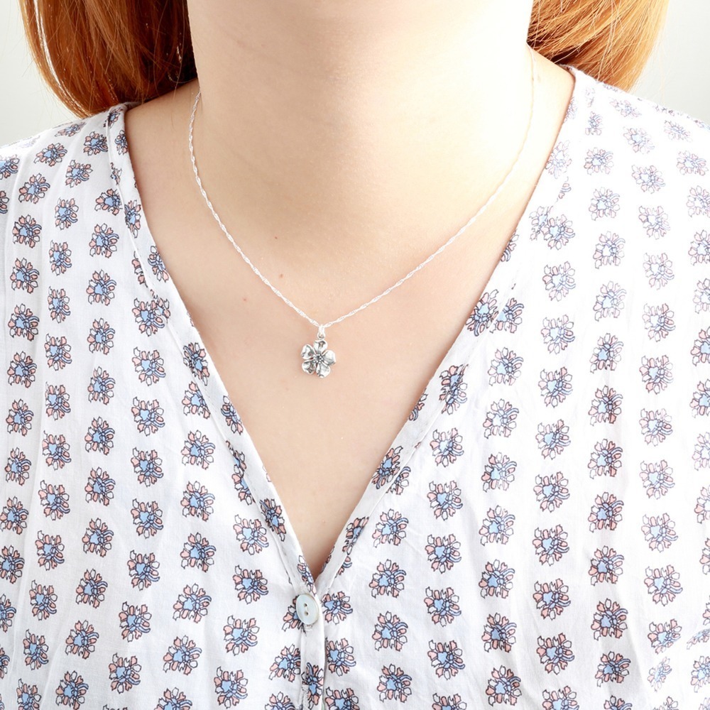 【Angel & Me】櫻花 Sakura s925 純銀 項鍊 生日 週年 畢業 情人節 聖誕節 禮物-細節圖2