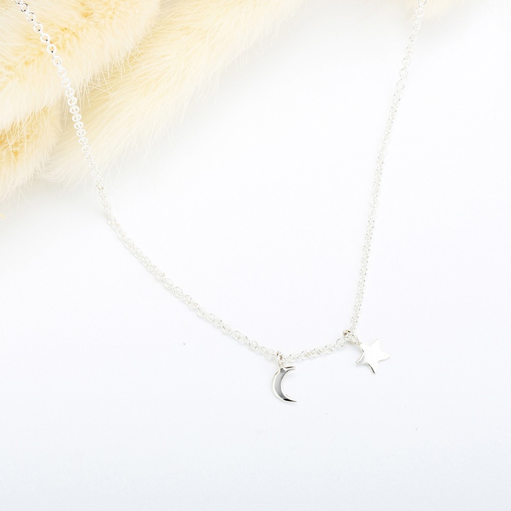 【Angel & Me】星月 星星 月亮 s925 純銀 項鍊 生日 情人節 禮物-細節圖4