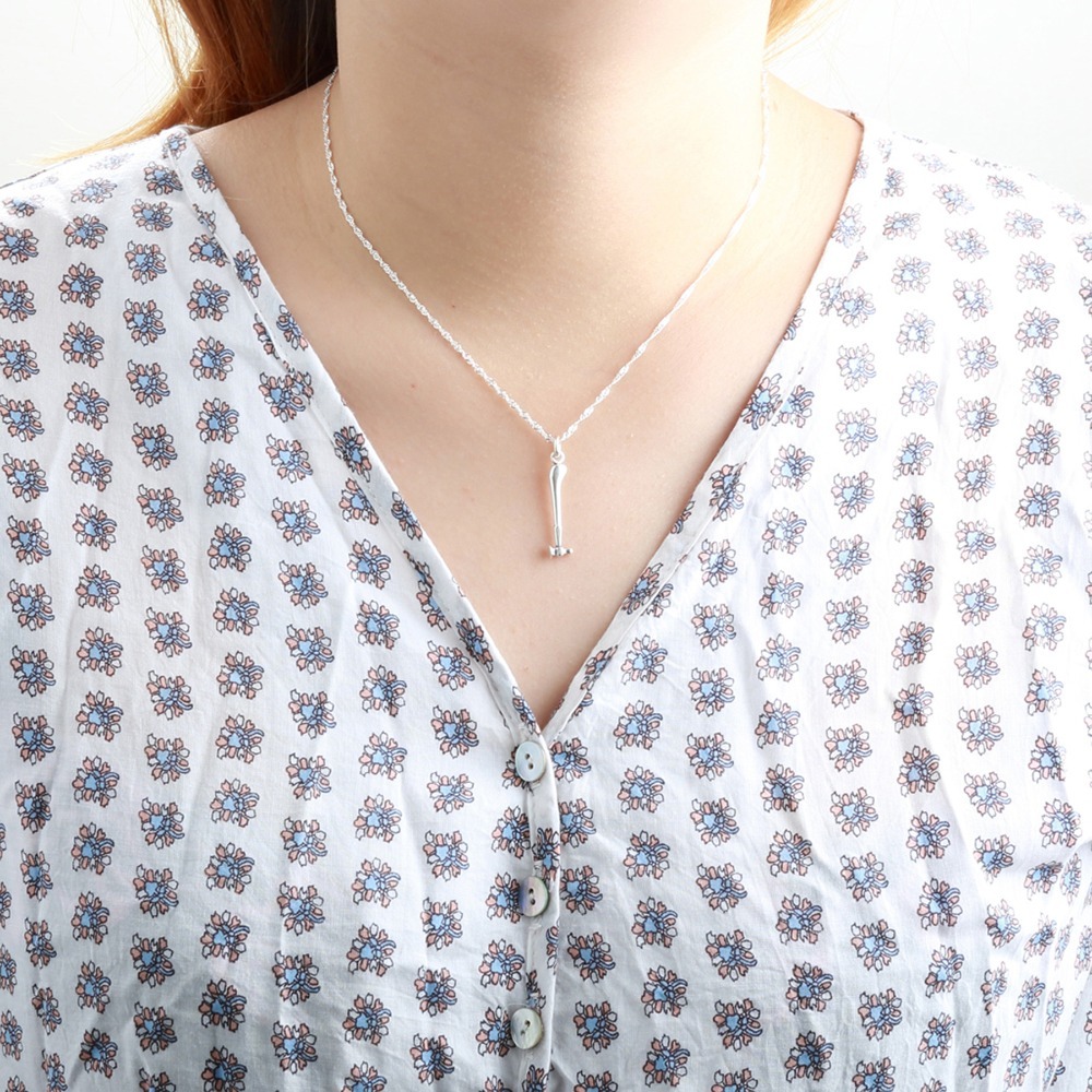 【Angel & Me】迷你 鎚子 鐵鎚 s925 純銀 工具 項鍊 生日禮物-細節圖2