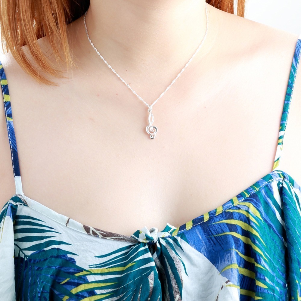 【Angel & Me】音樂 音符 s925 純銀 項鍊 生日 週年 情人節 禮物-細節圖2