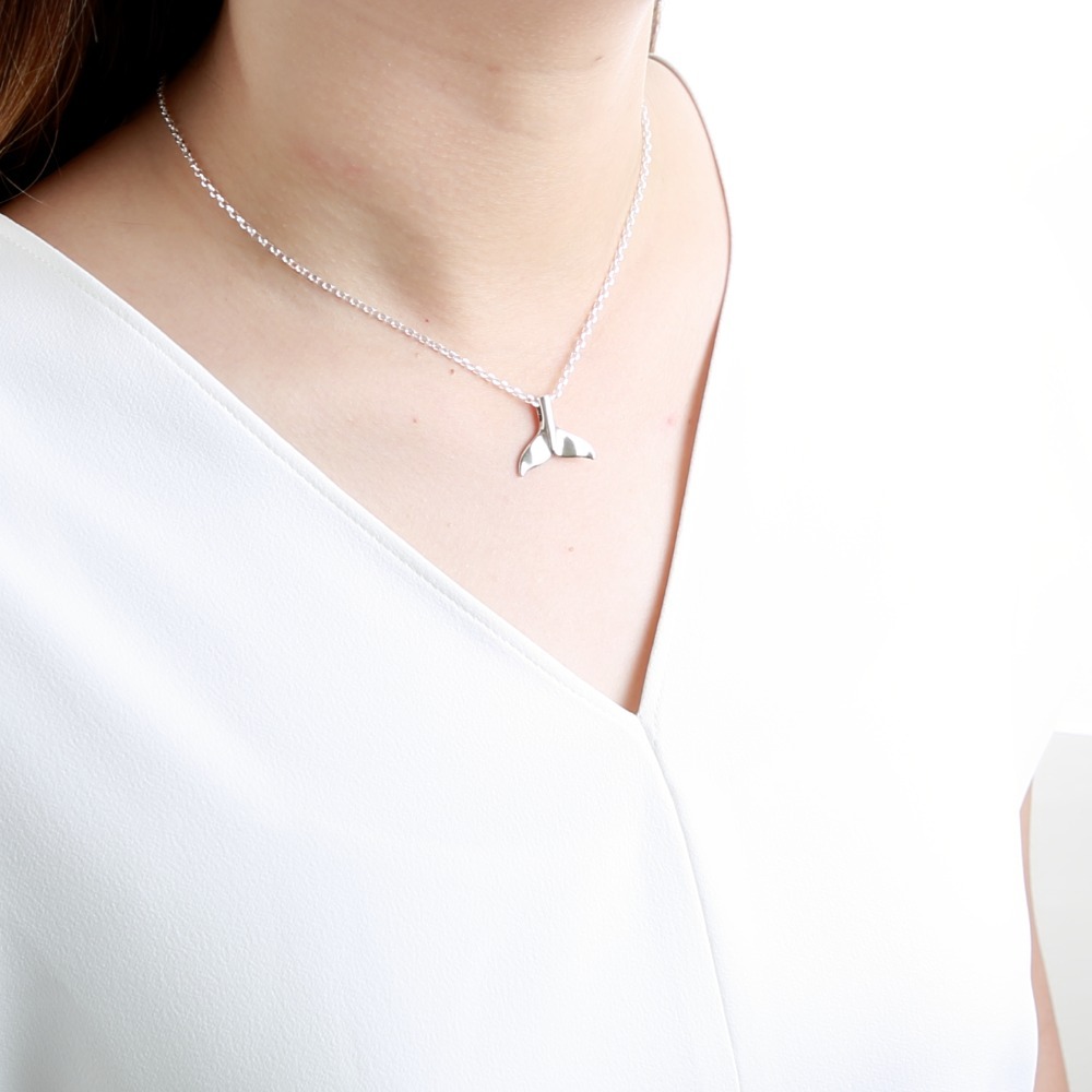 【Angel & Me】鯨魚尾 (大)  s925 純銀 項鍊 生日 耶誕節 禮物-細節圖2