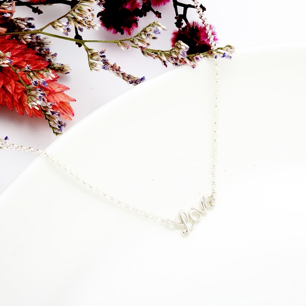 【Angel & Me】字母 愛 Love s925 純銀 項鍊 生日 情人節 禮物-細節圖3