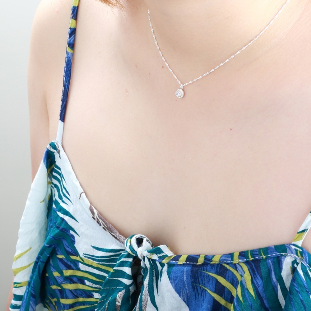 【Angel & Me】氣質 麻花 單鑽 八心八箭 s925 純銀項鍊 生日禮物-細節圖2