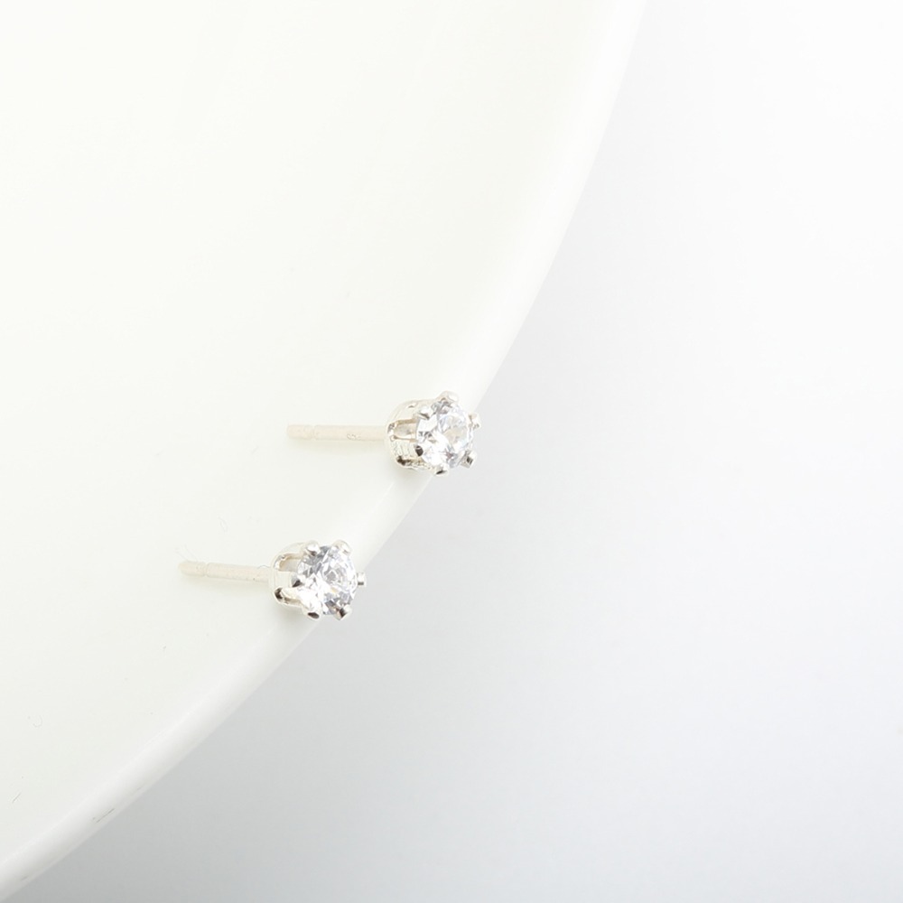 【Angel & Me】迷你 皇冠 3mm 瑞士單鑽 鑽石 s925 純銀耳環 耳夾-細節圖5