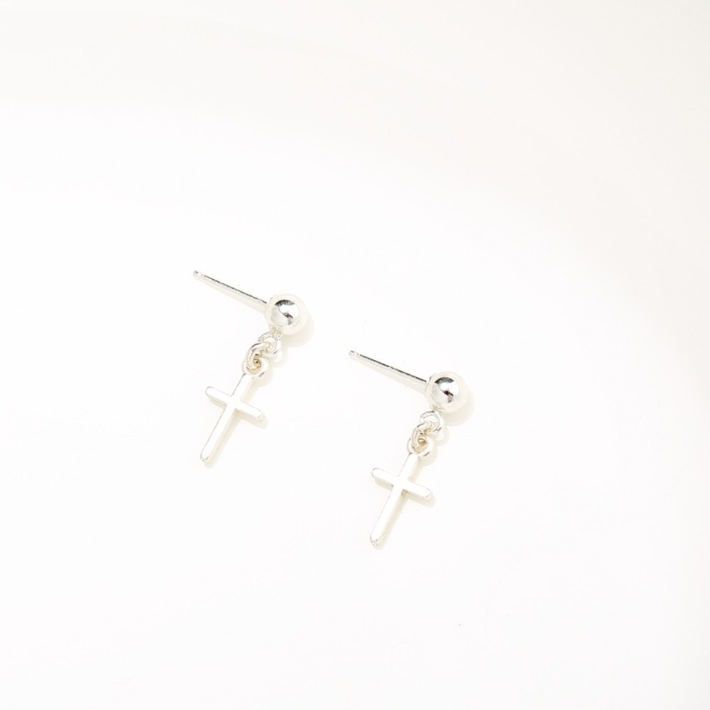 【Angel & Me】十字架 一對 s925 純銀 耳環 耳夾 基督 福音 禮物-細節圖5