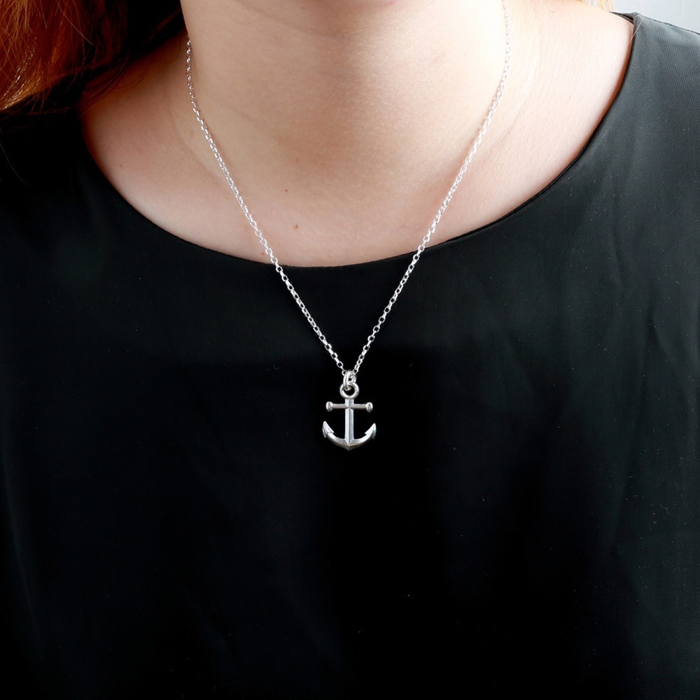 【Angel & Me】極簡 船錨 (大) Anchor s925 純銀 項鍊 生日 禮物-細節圖2