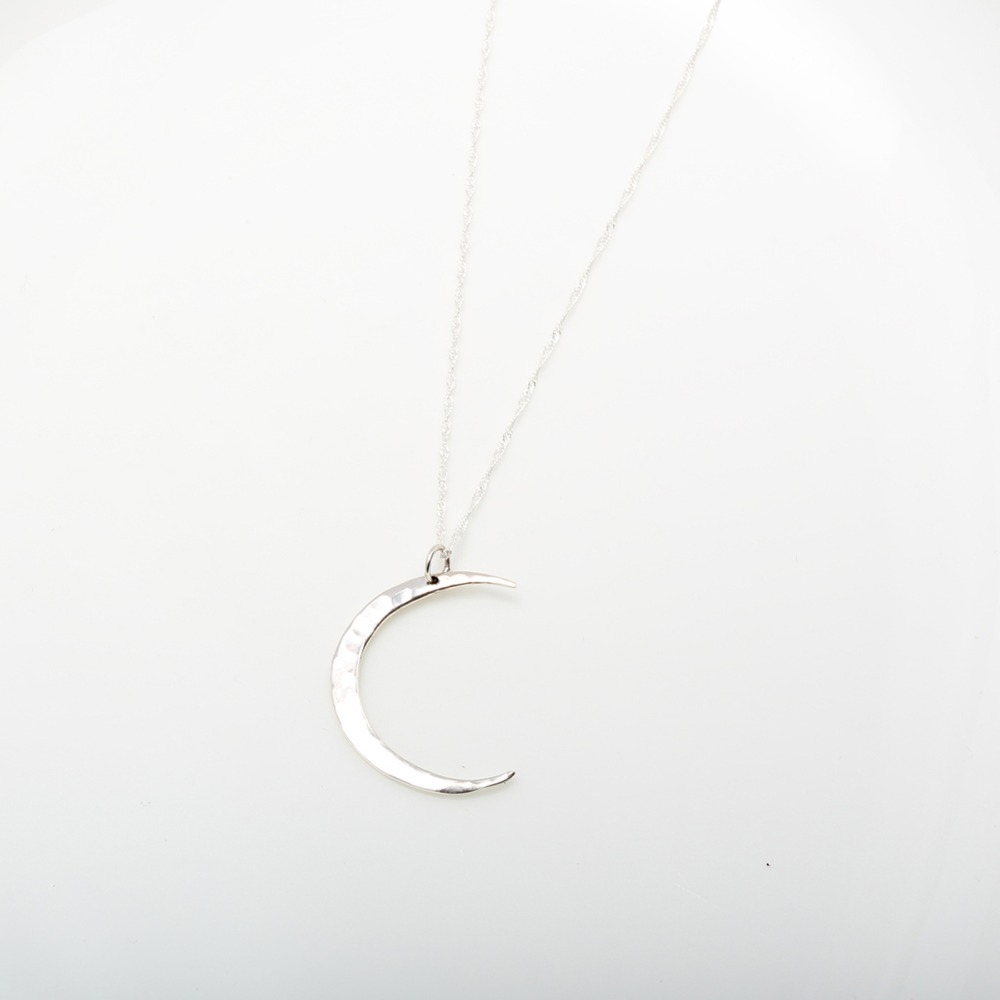【Angel & Me】鍛敲 月光 月牙 月亮 s925 純銀 項鍊 情人節 禮物-細節圖4