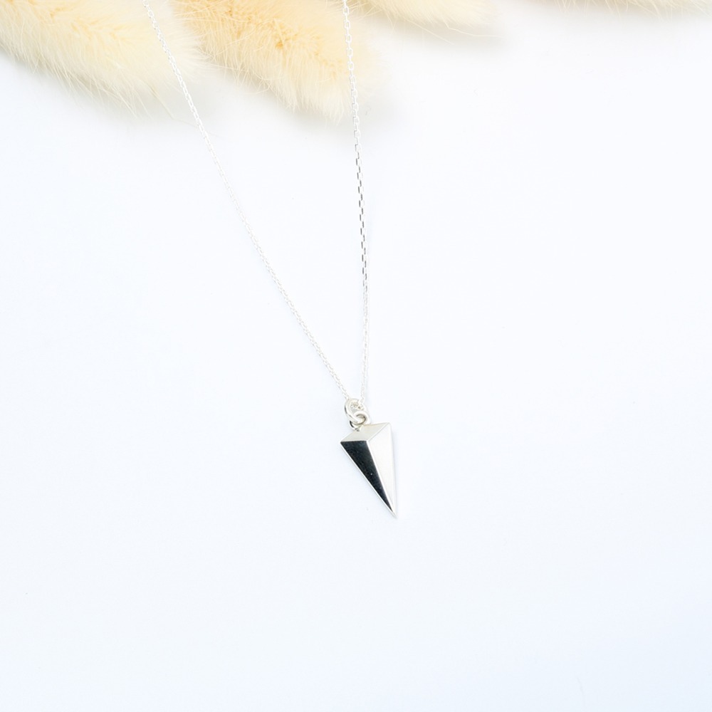 【Angel & Me】簡潔 個性 幾何 三角錐 s925 純銀 項鍊 生日 禮物-細節圖3
