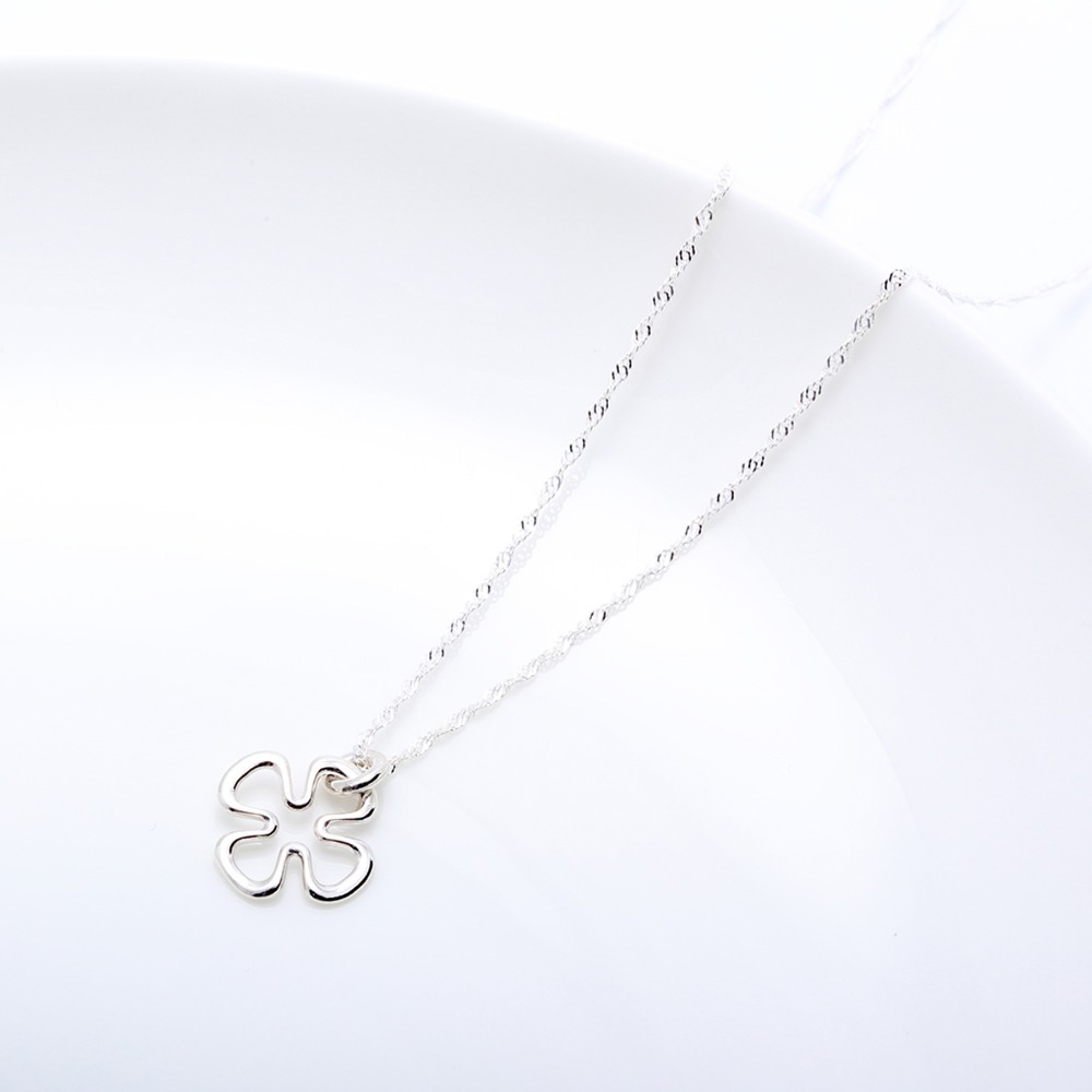 【Angel & Me】無限 幸福 幸運草 s925 純銀項鍊 生日禮物-細節圖3