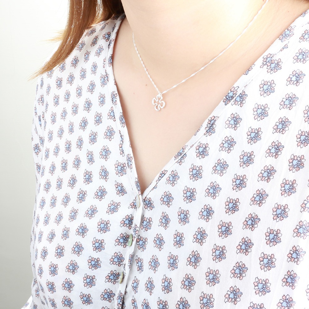 【Angel & Me】無限 幸福 幸運草 s925 純銀項鍊 生日禮物-細節圖4