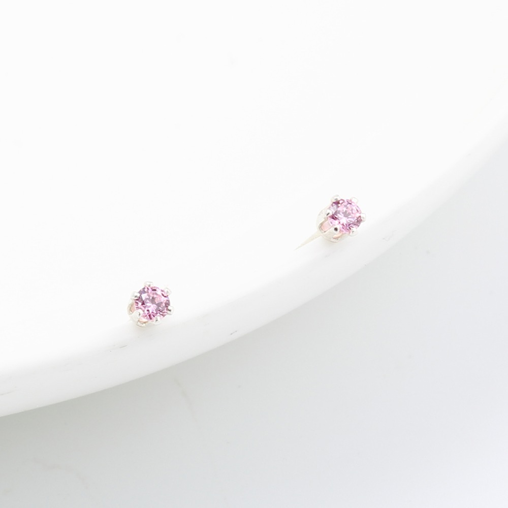 【Angel Me】迷你 皇冠 3mm 瑞士 彩鑽 單鑽鋯石 一對 s925 純銀 耳環 耳夾-細節圖4