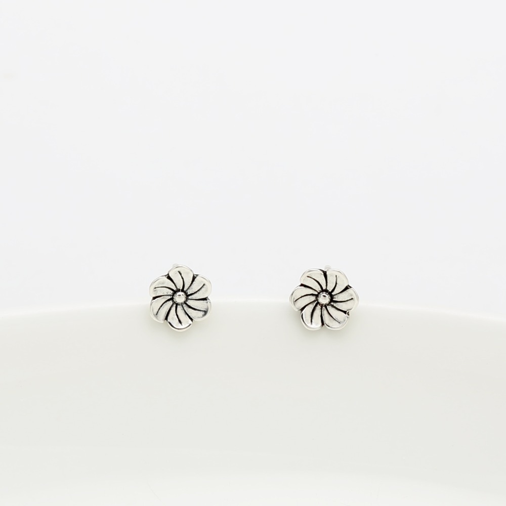 【Angel & Me】櫻花 小花 一對 s925 純銀 耳環 耳夾 生日 禮物-細節圖3