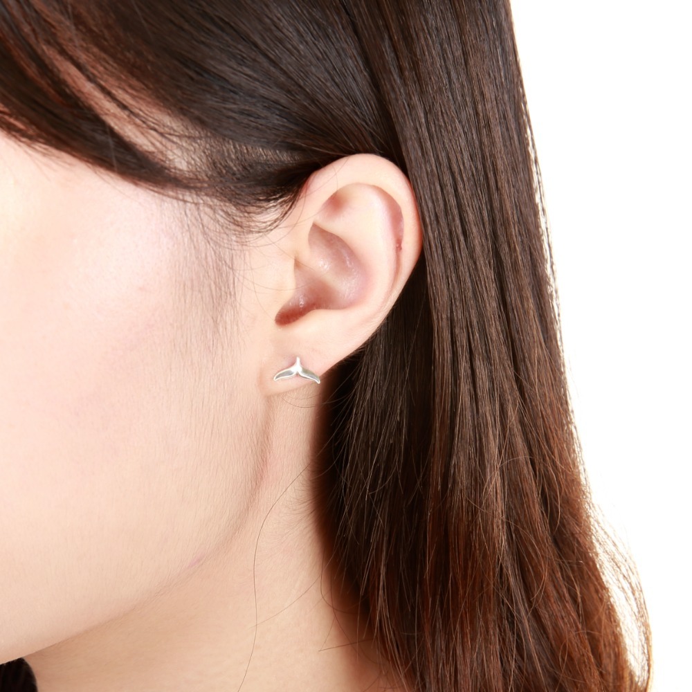 【Angel Me】幸運 鯨魚 鯨魚尾 一對 s925 純銀 耳環 夾式 禮物-細節圖2