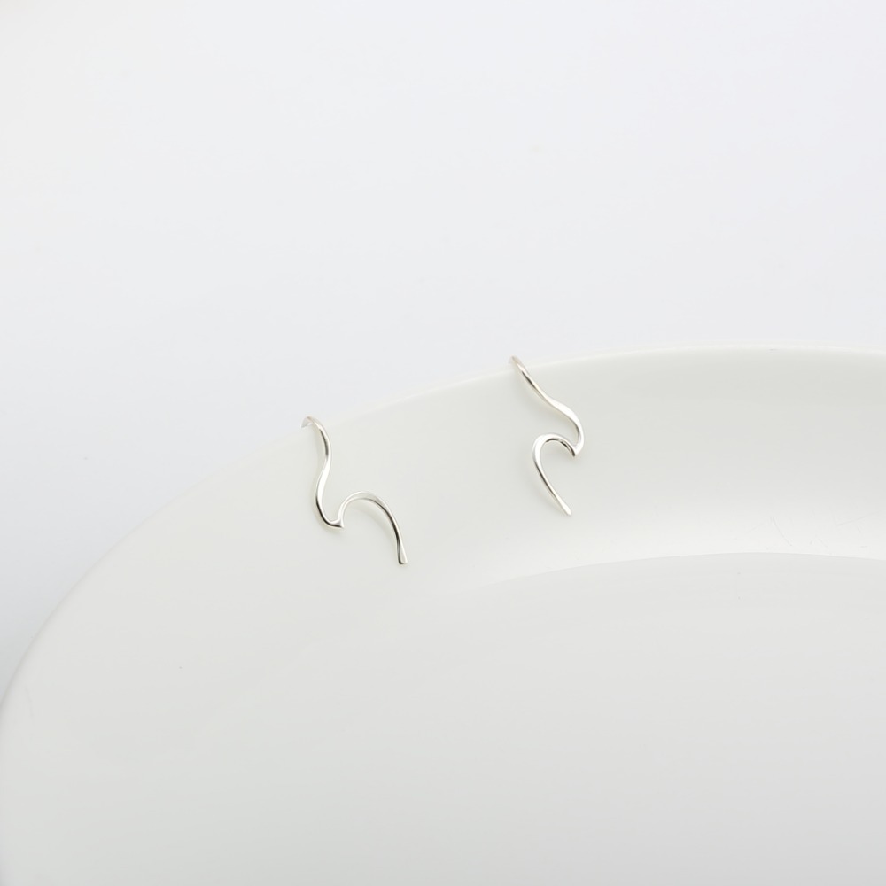 【Angel & Me】夏日 海浪 一對 s925 純銀 耳環 生日 情人節 禮物-細節圖4