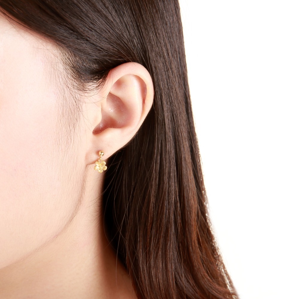 【Angel & Me】梅花 Plum Flower 14KGF 注金 一對 耳環 耳夾 情人節 禮物-細節圖4