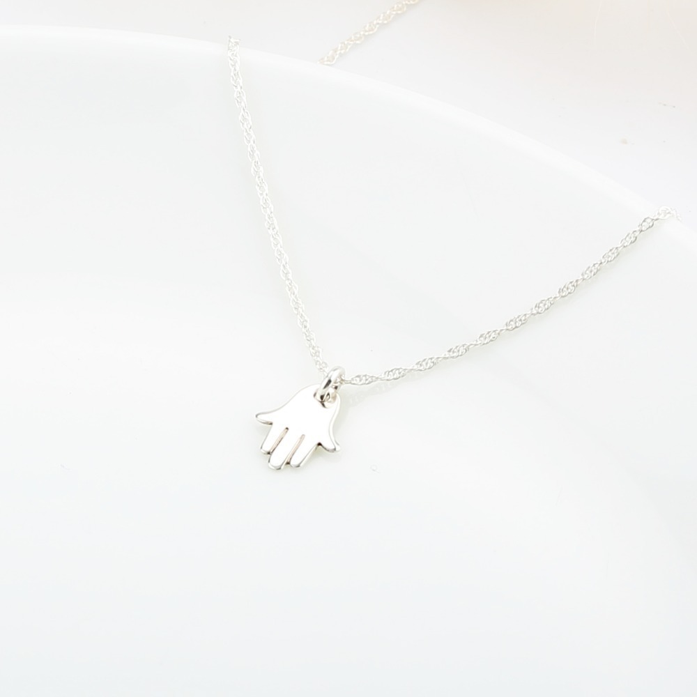 【Angel & Me】守護 好運 法蒂瑪之手 Hamsa s925 純銀 項鍊 禮物-細節圖4