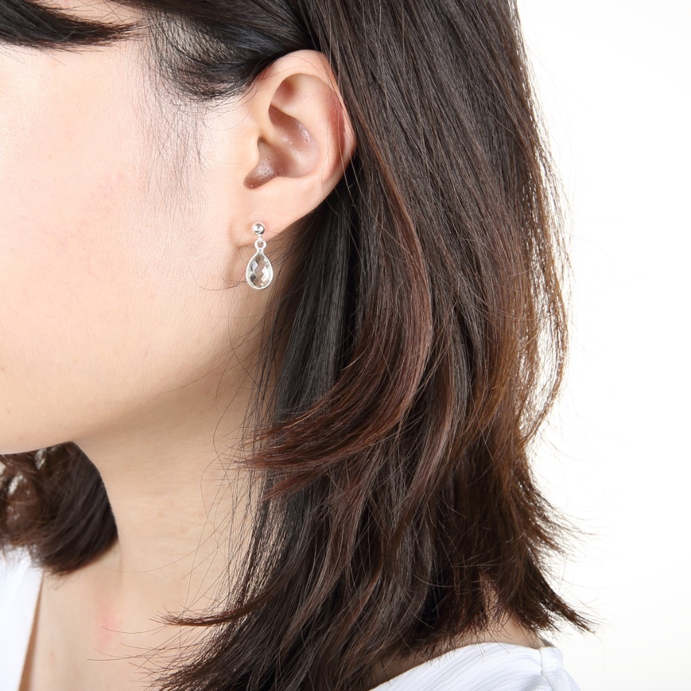 【Angel & Me】圓珠 水滴 綠水晶 一對 s925 純銀 耳環 耳夾 禮物-細節圖5