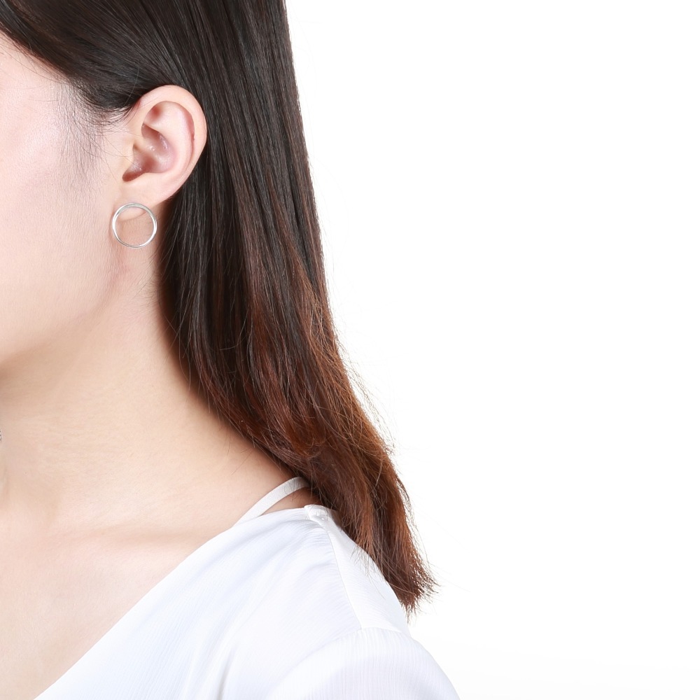 【Angel & Me】極簡 幾何 大 圓圈 光圈 一對 s925 純銀 耳環 耳夾 情人節 禮物-細節圖2