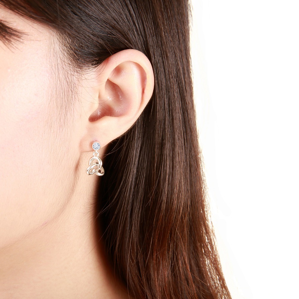 【Angel & Me】愛 無限 纏繞 s925 純銀 耳環 耳夾 情人節禮物-細節圖2