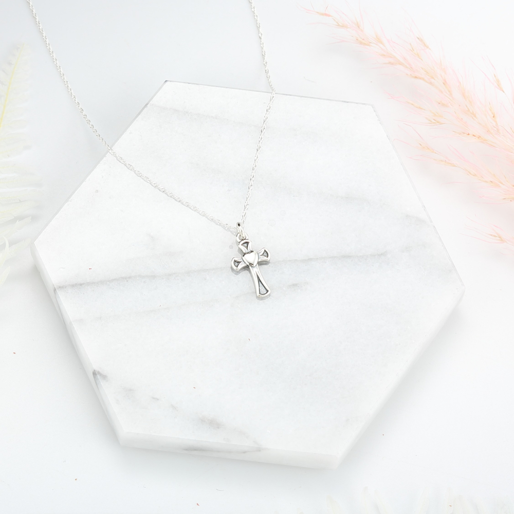 【Angel & Me】愛心 十字架 s925 純銀 項鍊 基督教 生日 禮物-細節圖4