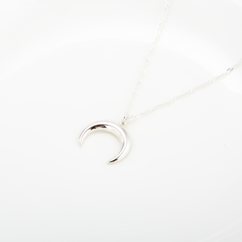 【Angel Me】相思 月牙 (大) Crescent Moon s925 純銀 項鍊 情人節 生日 禮物-細節圖4
