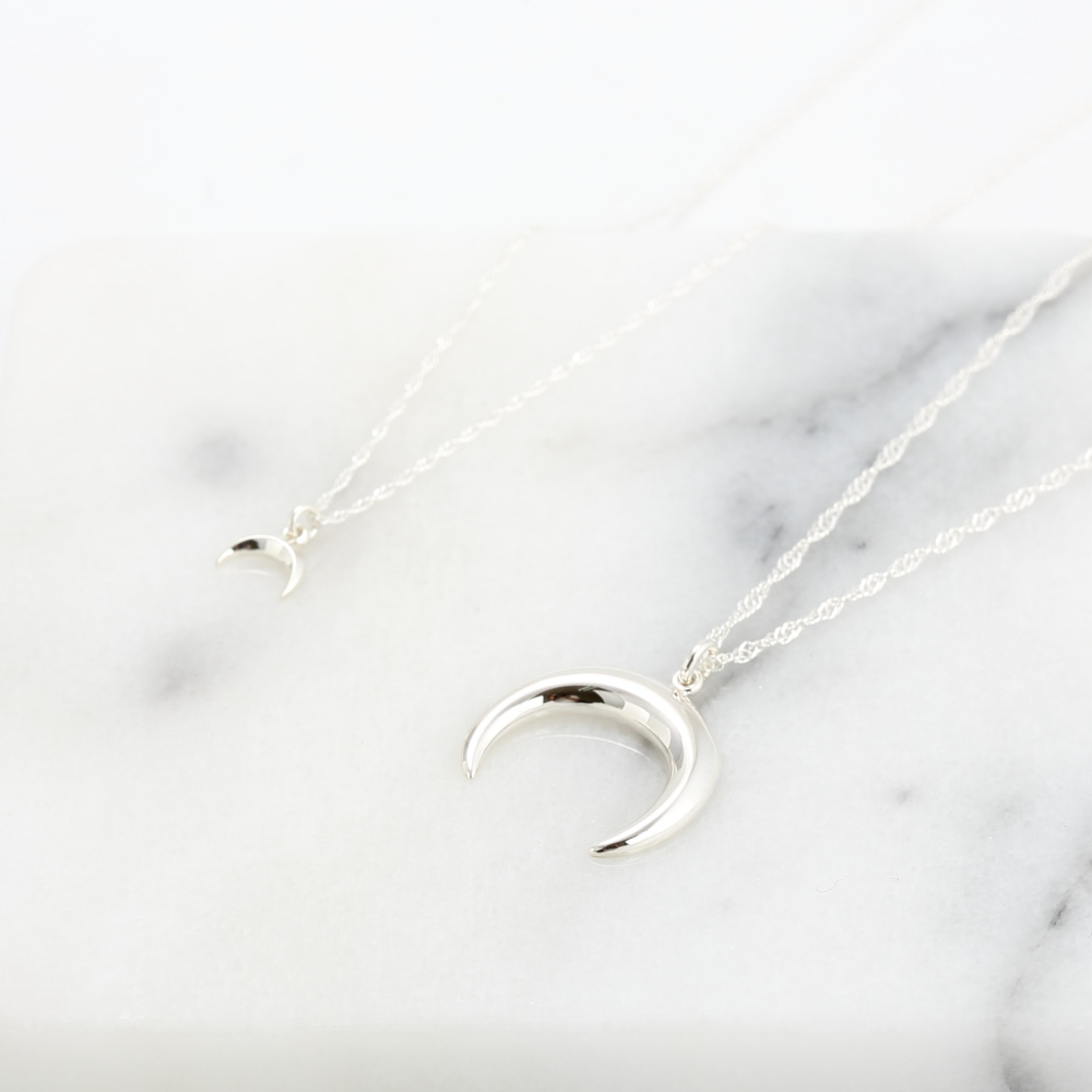 【Angel Me】相思 月牙 (大) Crescent Moon s925 純銀 項鍊 情人節 生日 禮物-細節圖5