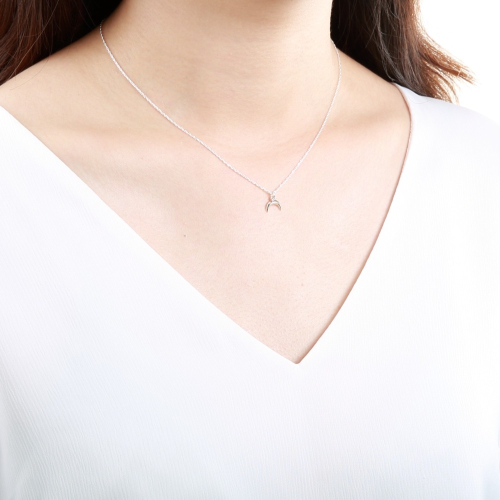 【Angel & Me】思念 月牙 (小) Crescent Moon s925 純銀 項鍊-細節圖2