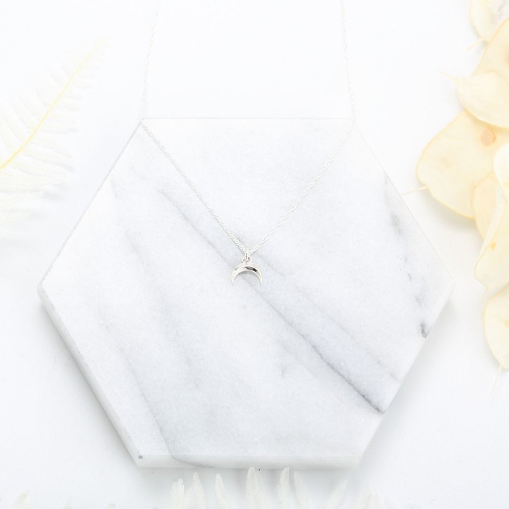 【Angel & Me】思念 月牙 (小) Crescent Moon s925 純銀 項鍊-細節圖4