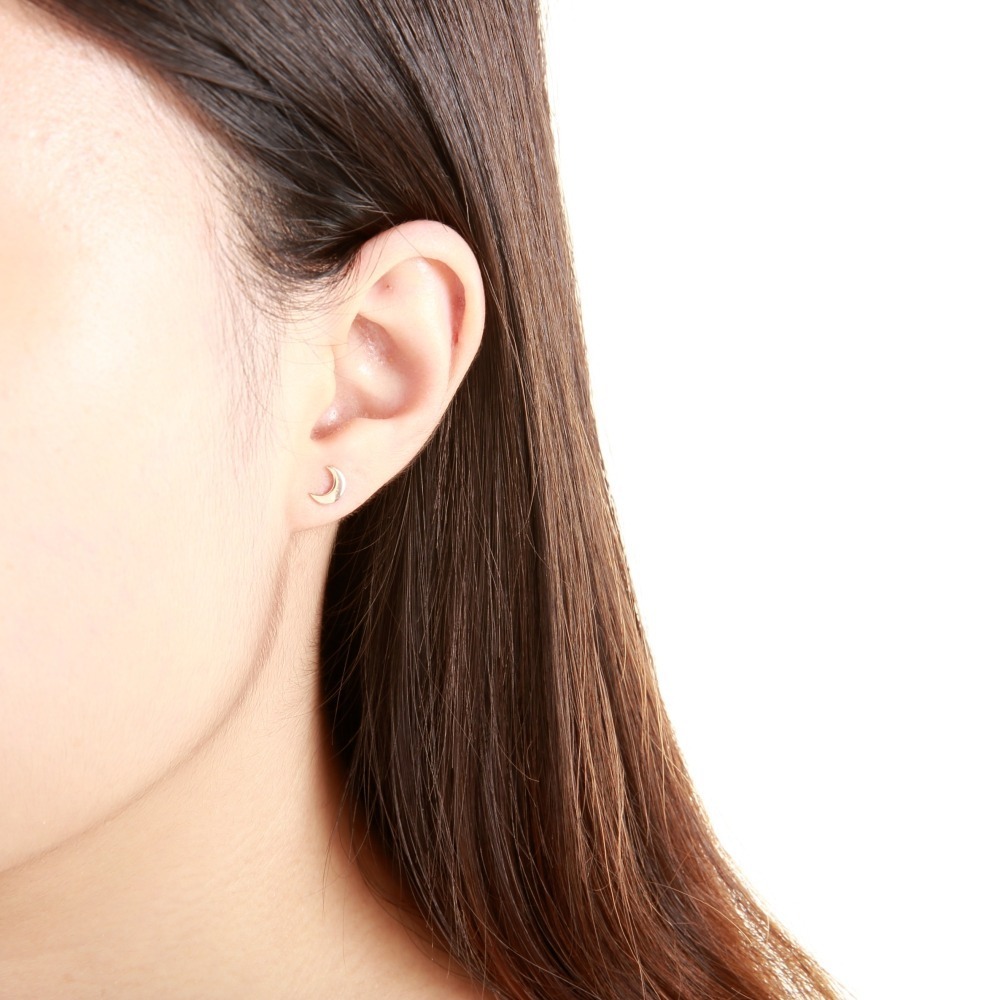 【Angel & Me】星月 星星 月亮 一對 s925純銀厚鍍18k玫瑰金 耳環-細節圖4