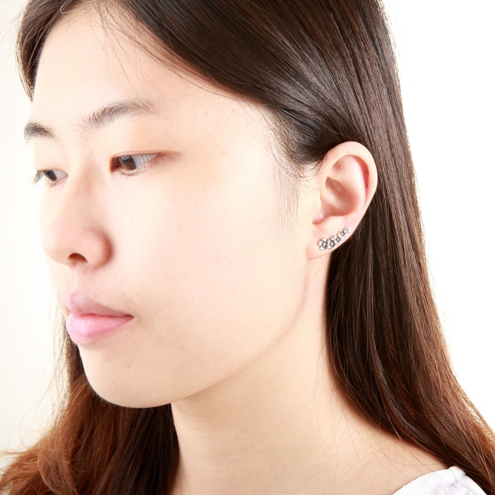 【Angel & Me】櫻花 盛開 一對 s925 純銀耳環 耳夾 生日 禮物-細節圖2