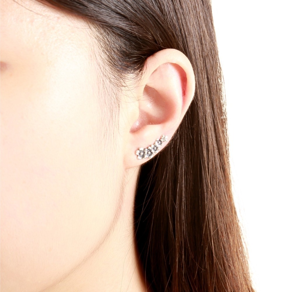 【Angel & Me】櫻花 盛開 一對 s925 純銀耳環 耳夾 生日 禮物-細節圖3