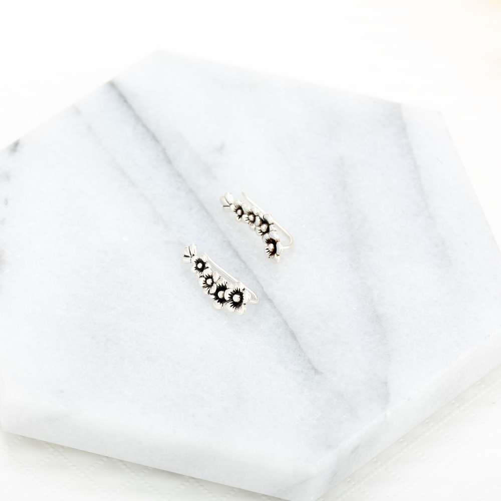 【Angel & Me】櫻花 盛開 一對 s925 純銀耳環 耳夾 生日 禮物-細節圖4