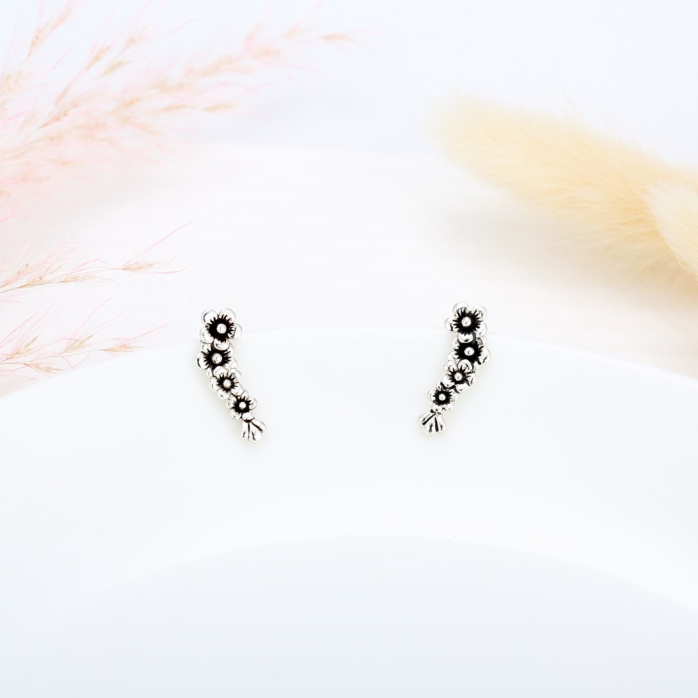 【Angel & Me】櫻花 盛開 一對 s925 純銀耳環 耳夾 生日 禮物-細節圖5