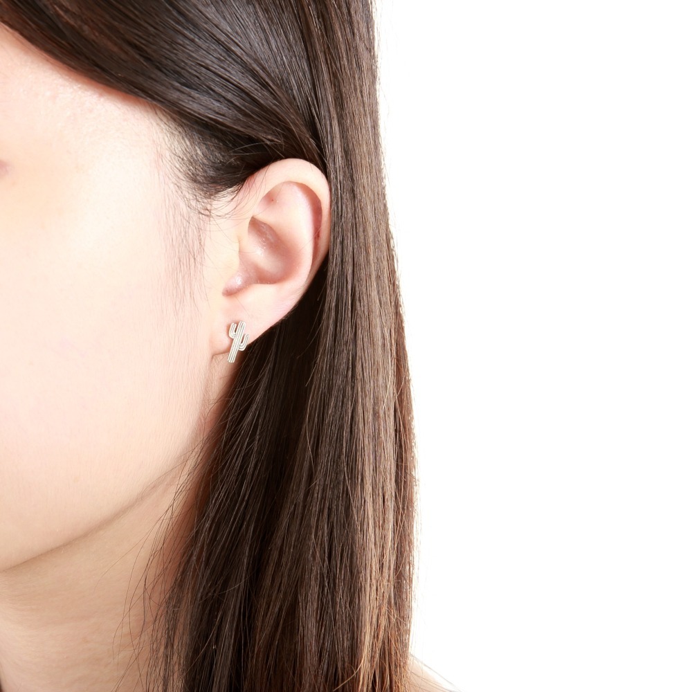 【Angel & Me】仙人掌 一對 s925純銀 耳環 耳夾 情人節 生日禮物-細節圖2