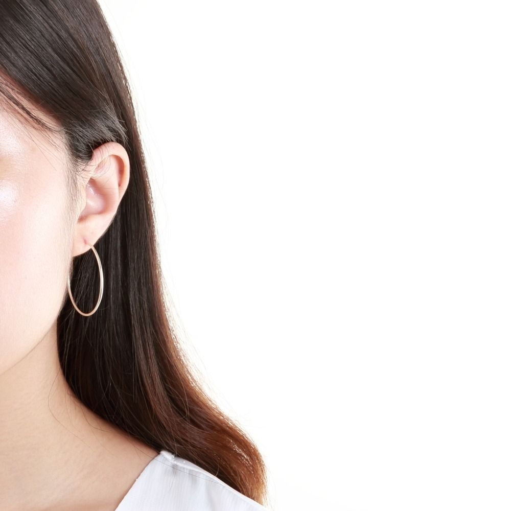 【Angel & Me】幾何 大圓 圓圈 s925 純銀耳環 聖誕節 情人節禮物-細節圖3